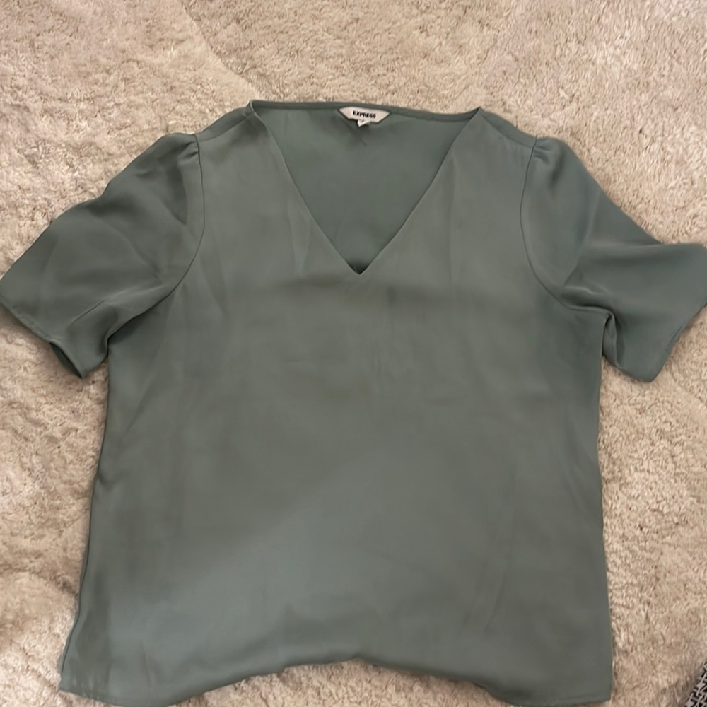 Sea green express silk top